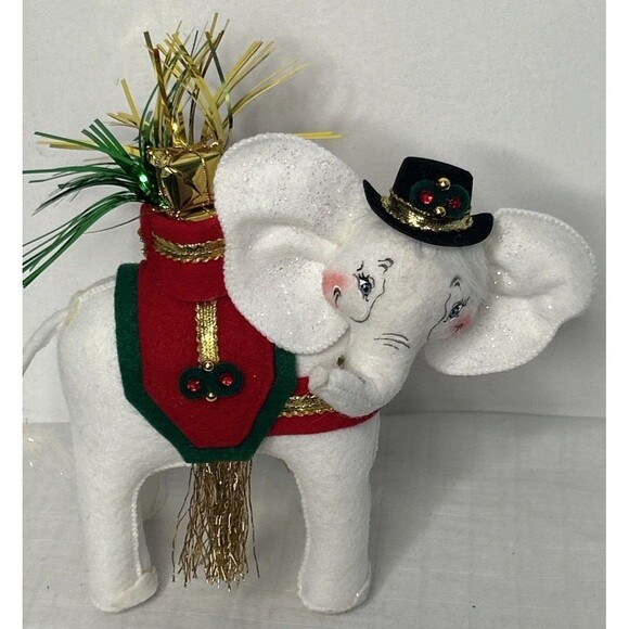 Other - Annalee Elephant Circus Christmas Elegant 7” 2008 Top Hat White Elephant